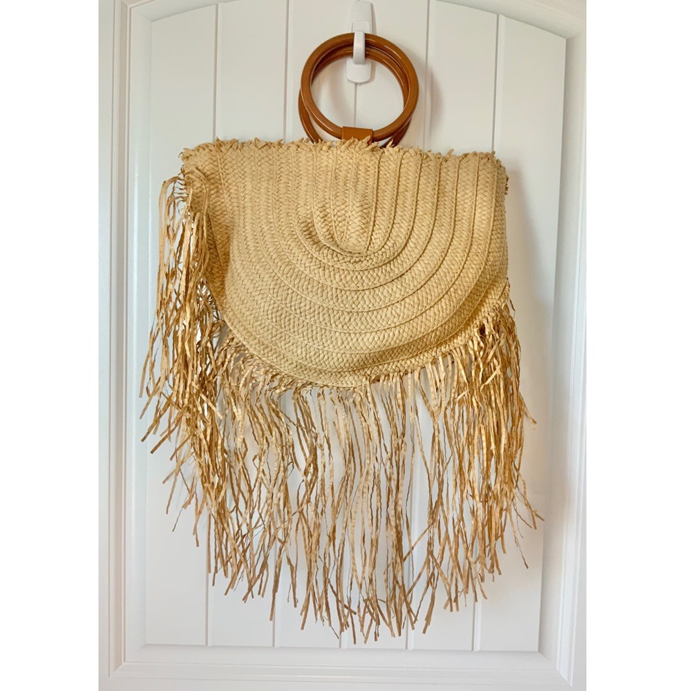 Fringe Straw Handbag